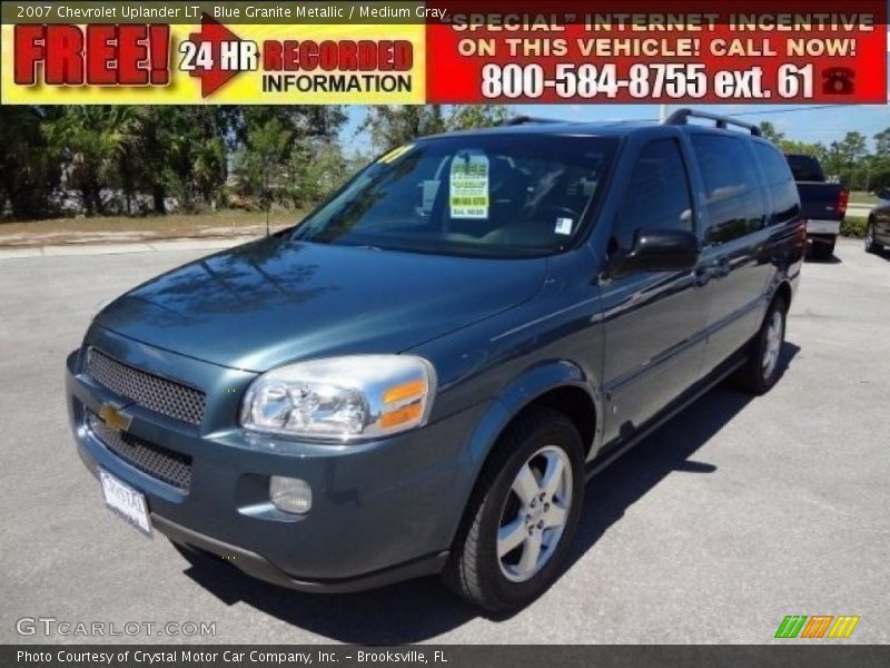 Blue Granite Metallic / Medium Gray 2007 Chevrolet Uplander LT