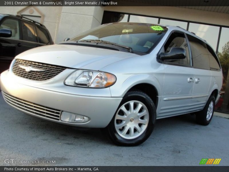 Bright Silver Metallic / Navy Blue 2001 Chrysler Town & Country LXi