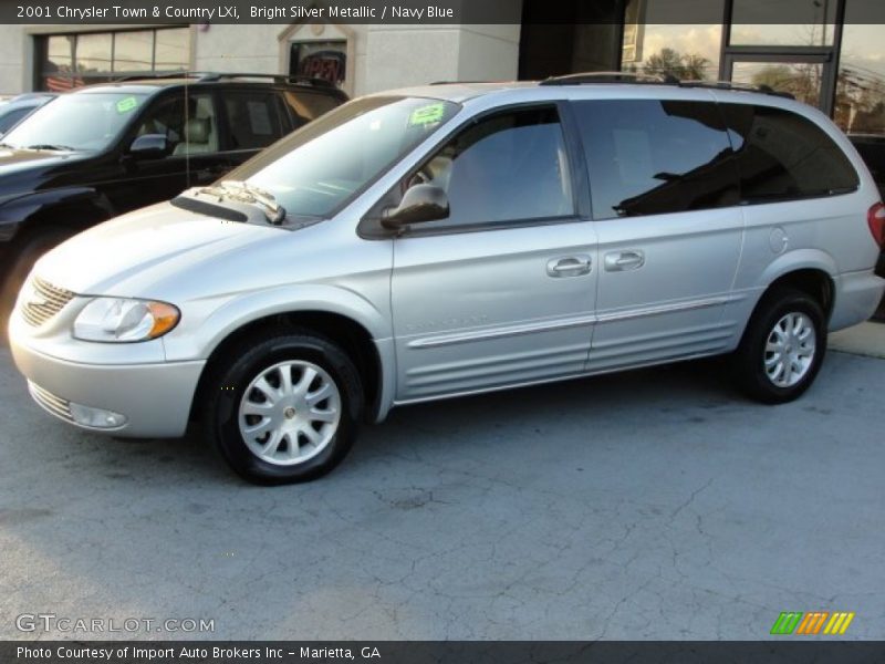 Bright Silver Metallic / Navy Blue 2001 Chrysler Town & Country LXi
