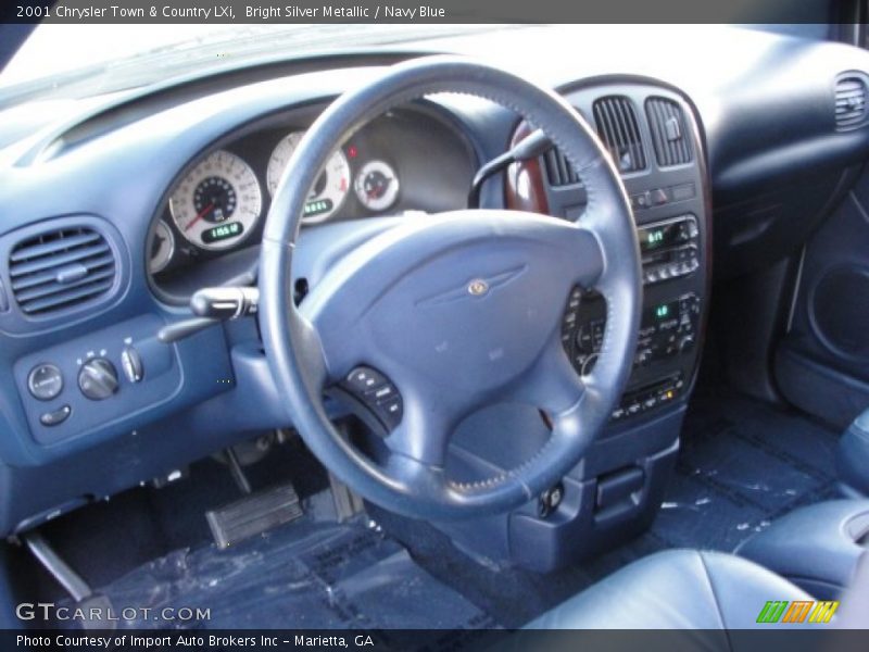 Bright Silver Metallic / Navy Blue 2001 Chrysler Town & Country LXi