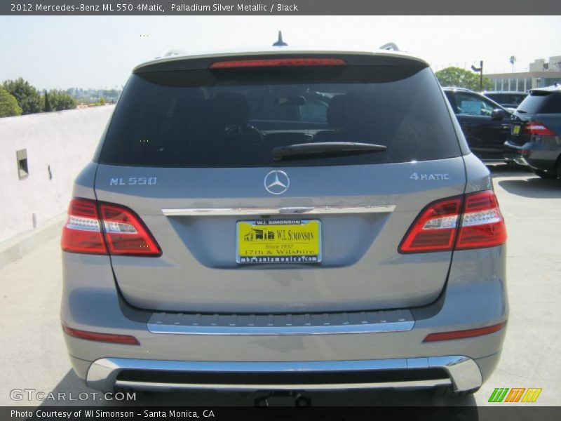 Palladium Silver Metallic / Black 2012 Mercedes-Benz ML 550 4Matic