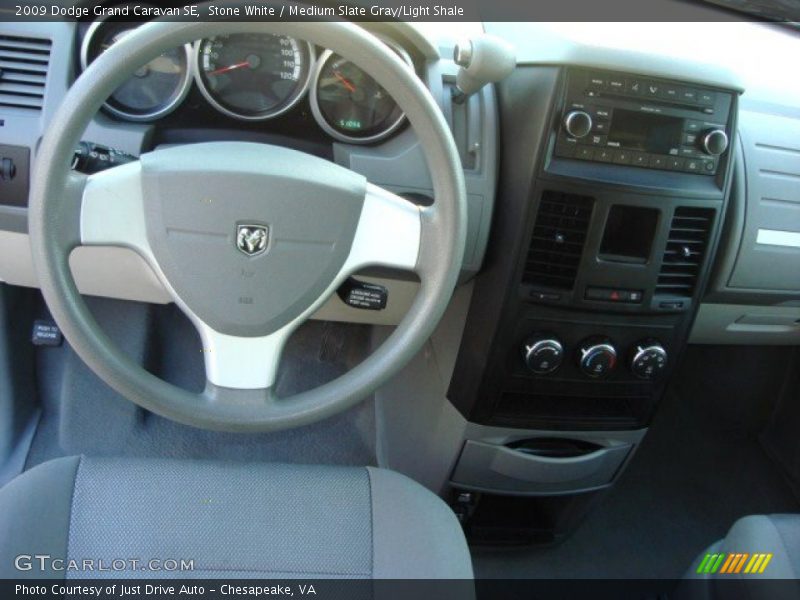 Stone White / Medium Slate Gray/Light Shale 2009 Dodge Grand Caravan SE