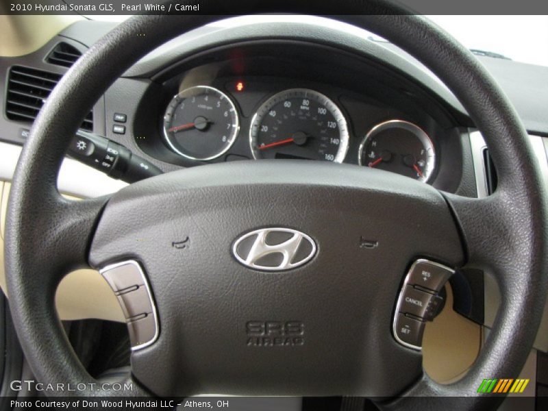 Pearl White / Camel 2010 Hyundai Sonata GLS