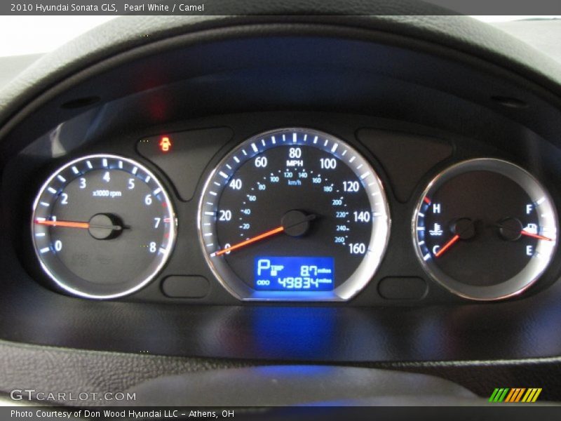 Pearl White / Camel 2010 Hyundai Sonata GLS