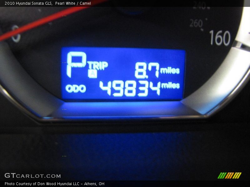 Pearl White / Camel 2010 Hyundai Sonata GLS