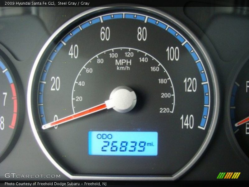 Steel Gray / Gray 2009 Hyundai Santa Fe GLS