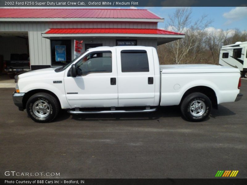 Oxford White / Medium Flint 2002 Ford F250 Super Duty Lariat Crew Cab