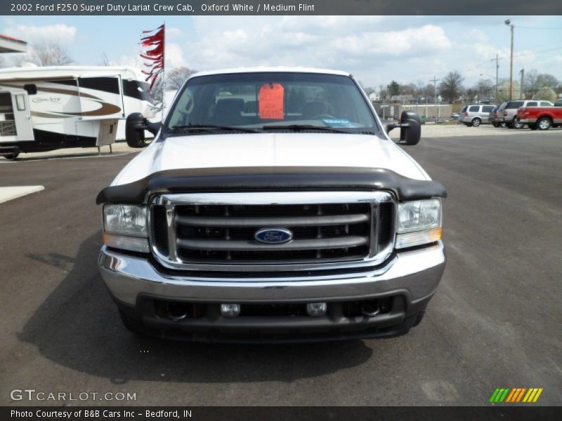 Oxford White / Medium Flint 2002 Ford F250 Super Duty Lariat Crew Cab
