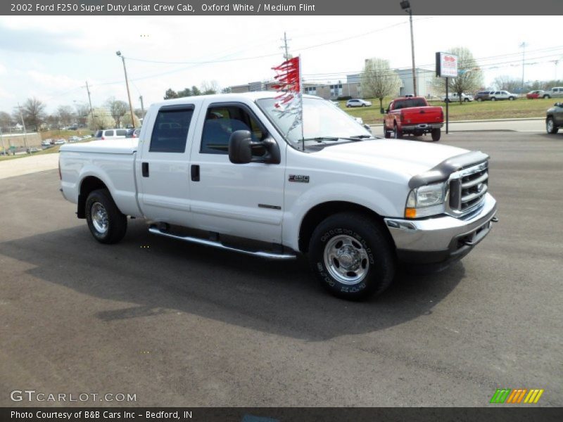 Oxford White / Medium Flint 2002 Ford F250 Super Duty Lariat Crew Cab