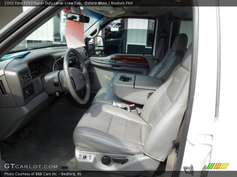Oxford White / Medium Flint 2002 Ford F250 Super Duty Lariat Crew Cab