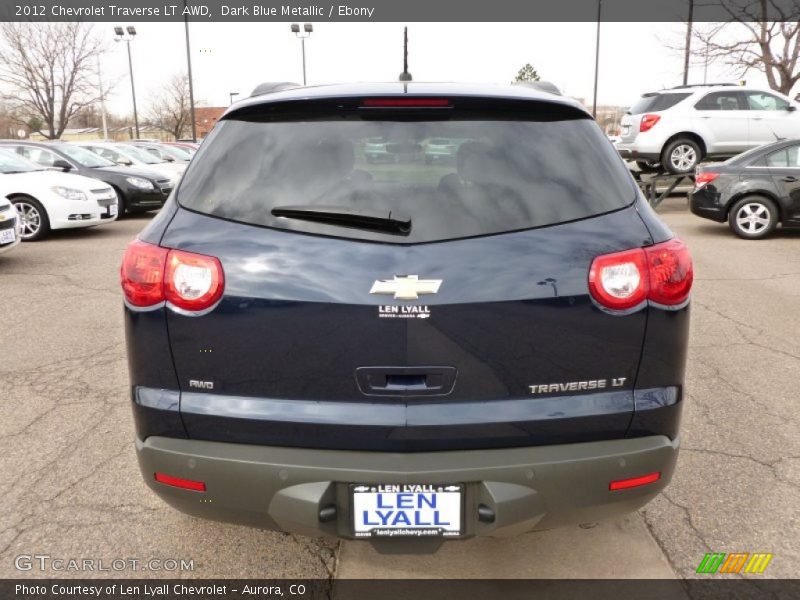 Dark Blue Metallic / Ebony 2012 Chevrolet Traverse LT AWD