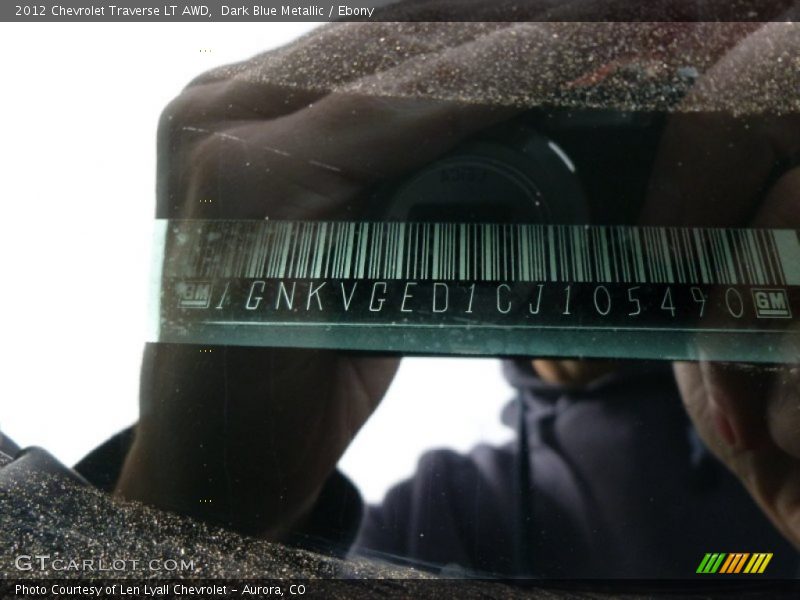 Dark Blue Metallic / Ebony 2012 Chevrolet Traverse LT AWD