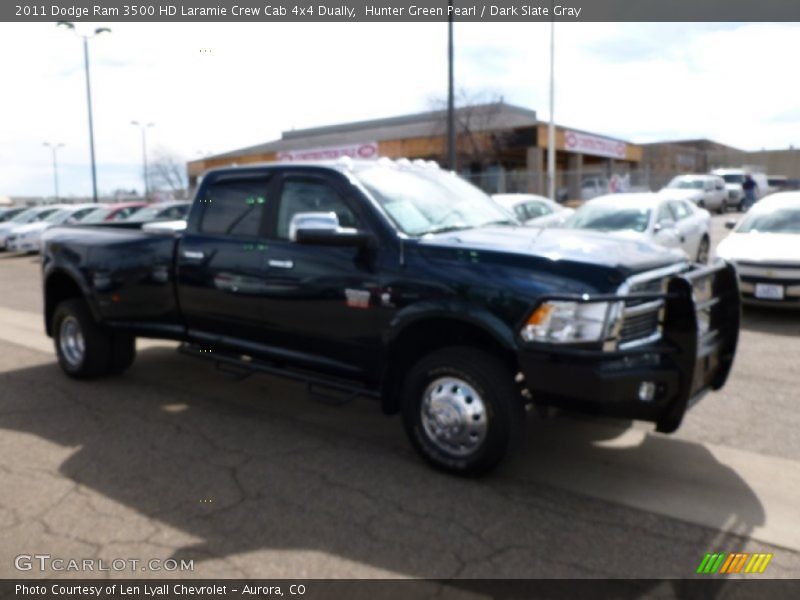 Hunter Green Pearl / Dark Slate Gray 2011 Dodge Ram 3500 HD Laramie Crew Cab 4x4 Dually