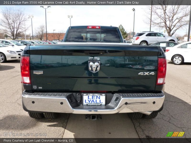 Hunter Green Pearl / Dark Slate Gray 2011 Dodge Ram 3500 HD Laramie Crew Cab 4x4 Dually