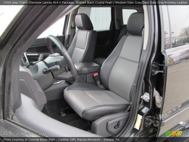 Brilliant Black Crystal Pearl / Medium Slate Gray/Dark Slate Gray Mckinley Leather 2009 Jeep Grand Cherokee Laredo 4x4 X Package