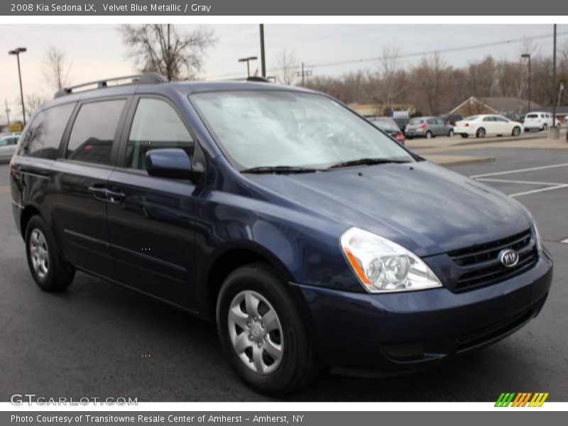 Velvet Blue Metallic / Gray 2008 Kia Sedona LX