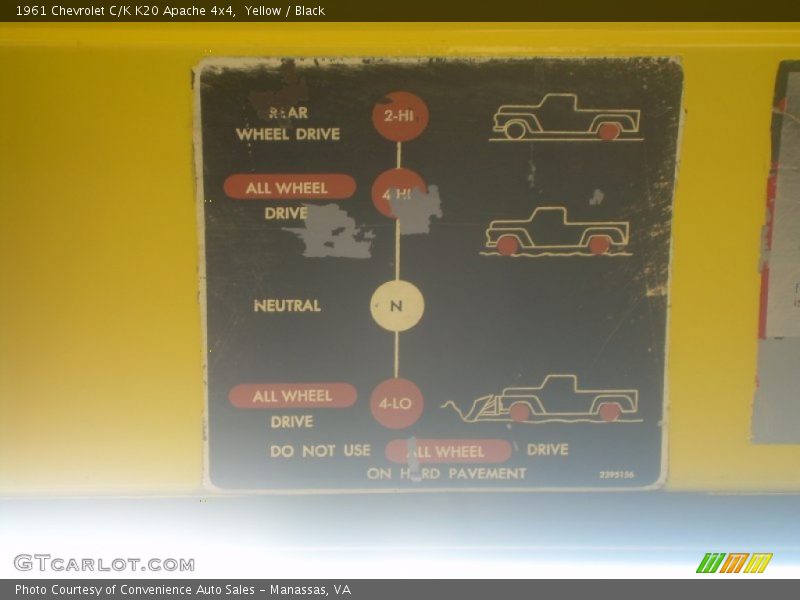 Info Tag of 1961 C/K K20 Apache 4x4
