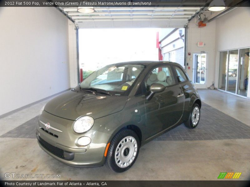 Verde Oliva (Green) / Tessuto Marrone/Avorio (Brown/Ivory) 2012 Fiat 500 Pop
