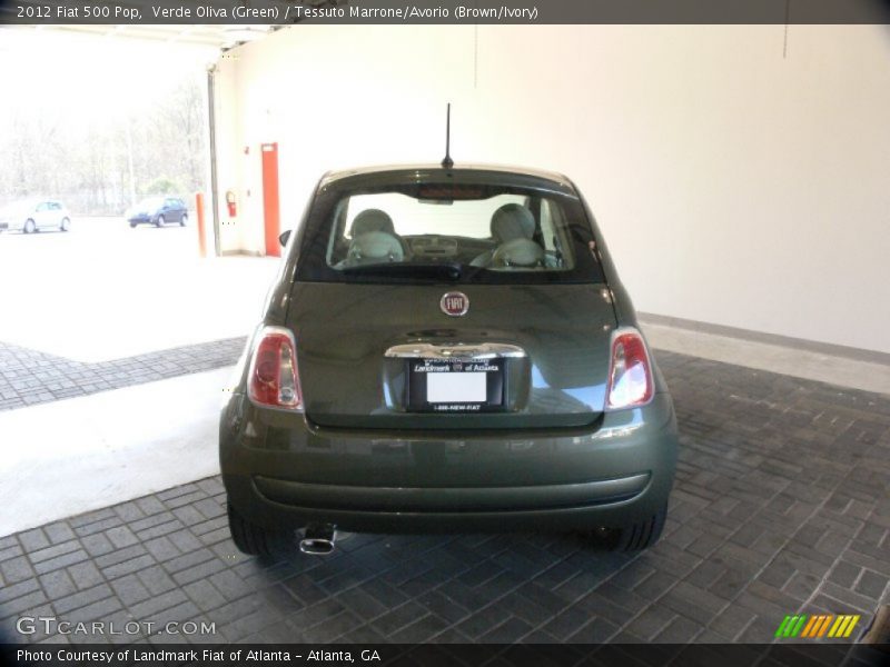 Verde Oliva (Green) / Tessuto Marrone/Avorio (Brown/Ivory) 2012 Fiat 500 Pop