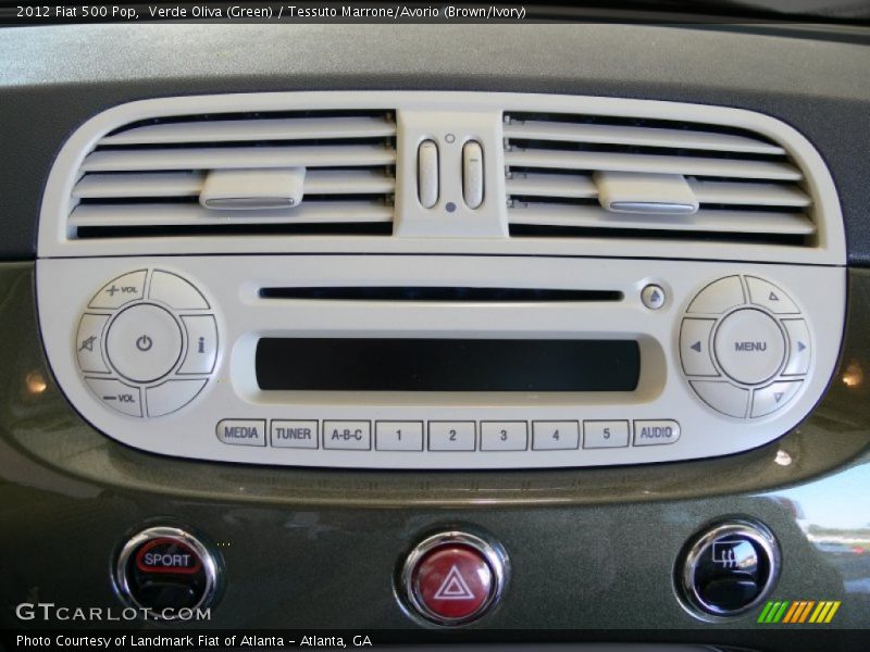 Verde Oliva (Green) / Tessuto Marrone/Avorio (Brown/Ivory) 2012 Fiat 500 Pop