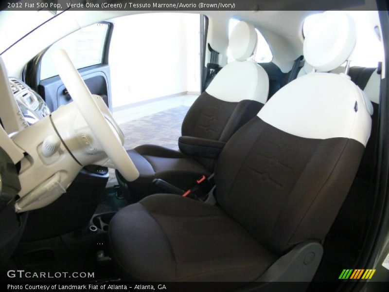 Verde Oliva (Green) / Tessuto Marrone/Avorio (Brown/Ivory) 2012 Fiat 500 Pop