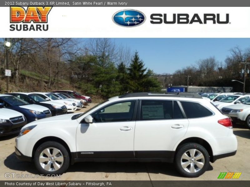 Satin White Pearl / Warm Ivory 2012 Subaru Outback 3.6R Limited
