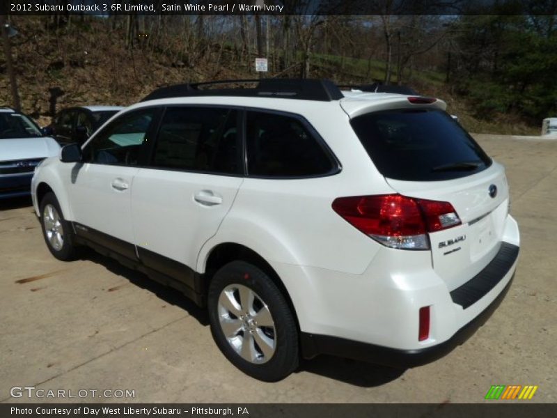 Satin White Pearl / Warm Ivory 2012 Subaru Outback 3.6R Limited