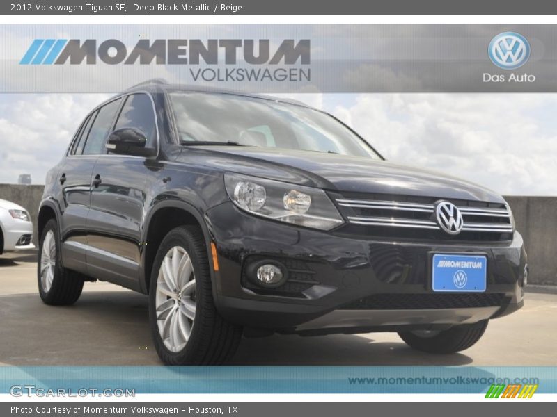 Deep Black Metallic / Beige 2012 Volkswagen Tiguan SE