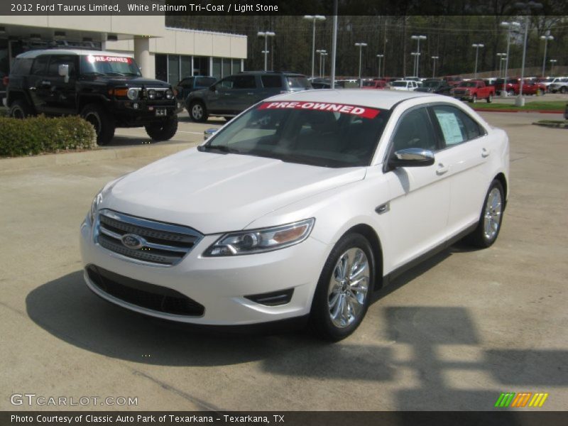 White Platinum Tri-Coat / Light Stone 2012 Ford Taurus Limited