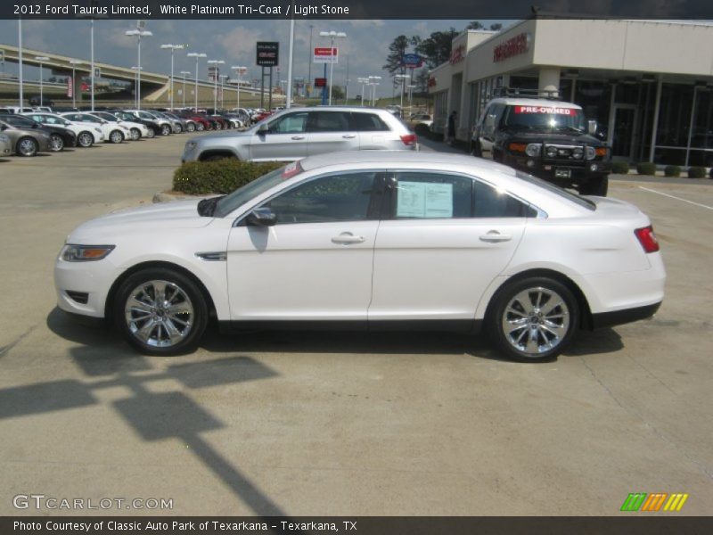 White Platinum Tri-Coat / Light Stone 2012 Ford Taurus Limited