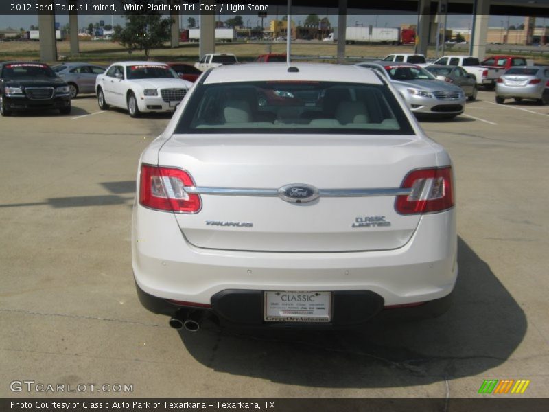 White Platinum Tri-Coat / Light Stone 2012 Ford Taurus Limited