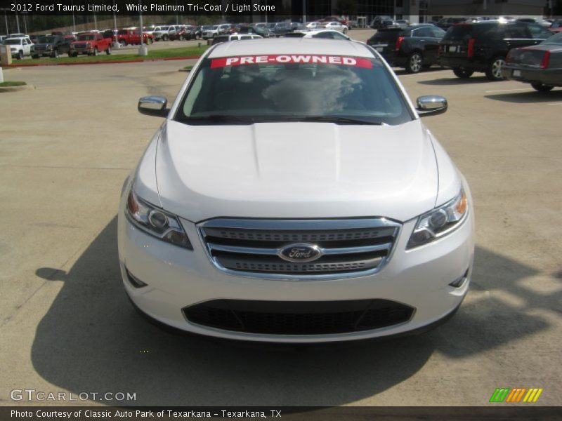 White Platinum Tri-Coat / Light Stone 2012 Ford Taurus Limited