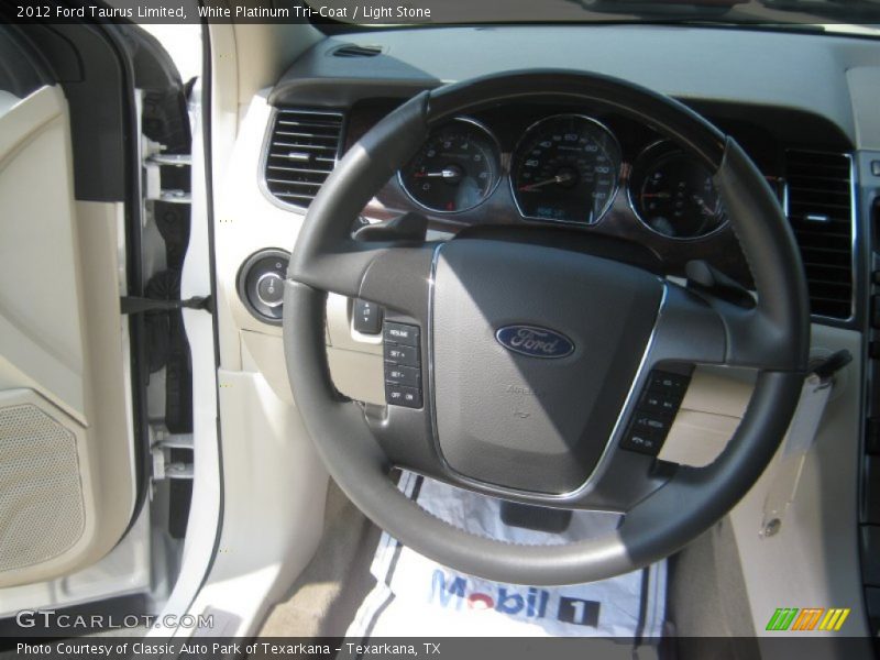 White Platinum Tri-Coat / Light Stone 2012 Ford Taurus Limited