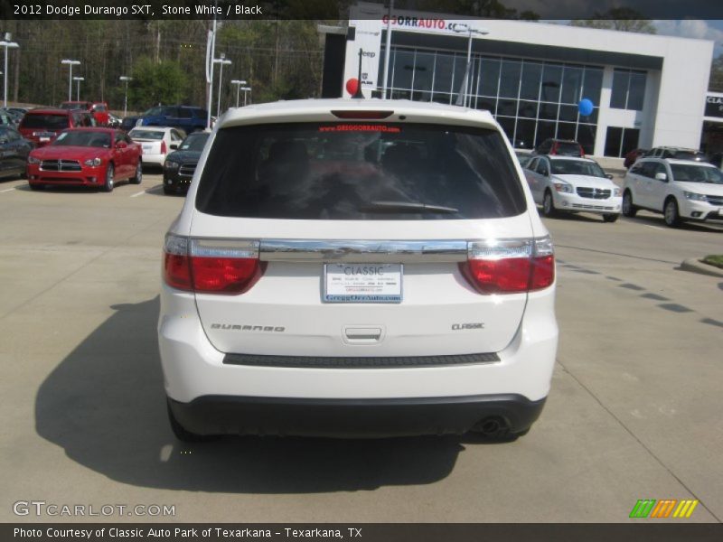 Stone White / Black 2012 Dodge Durango SXT