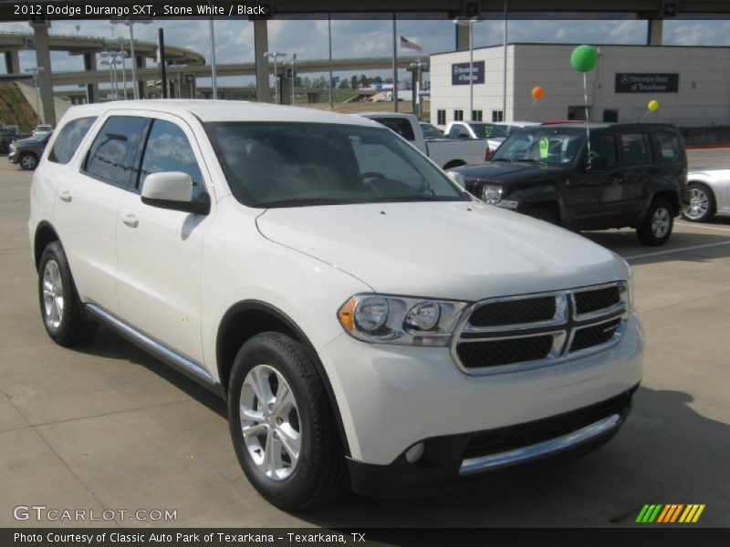 Stone White / Black 2012 Dodge Durango SXT