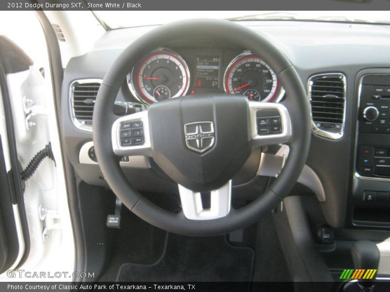 Stone White / Black 2012 Dodge Durango SXT