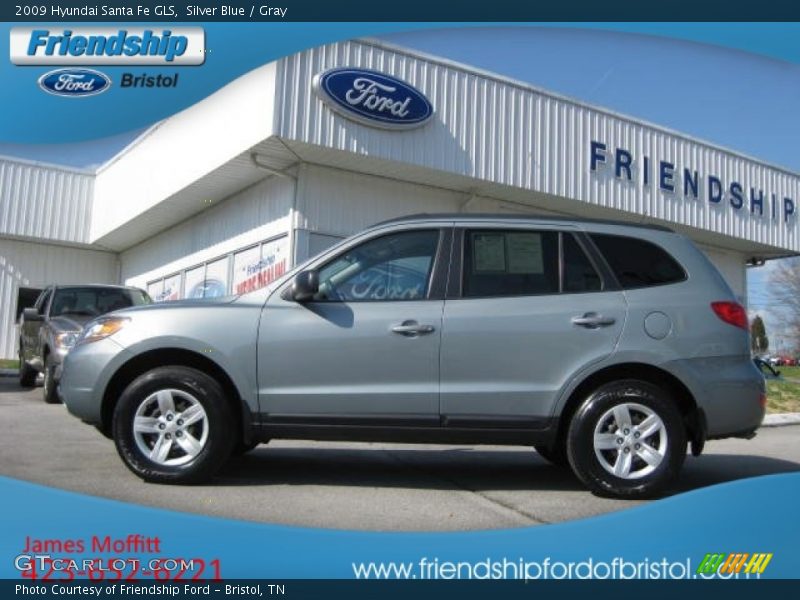 Silver Blue / Gray 2009 Hyundai Santa Fe GLS