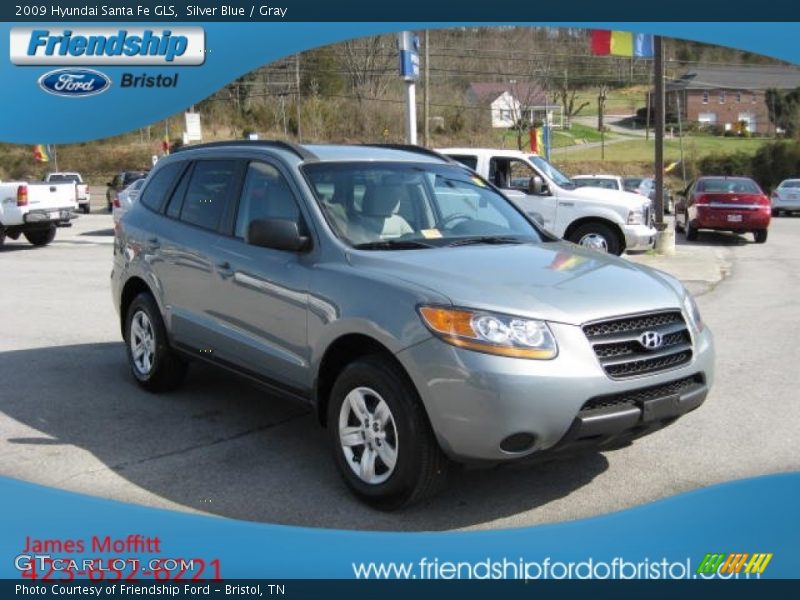 Silver Blue / Gray 2009 Hyundai Santa Fe GLS