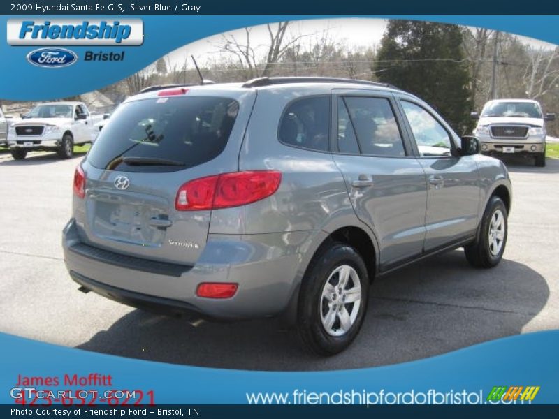 Silver Blue / Gray 2009 Hyundai Santa Fe GLS