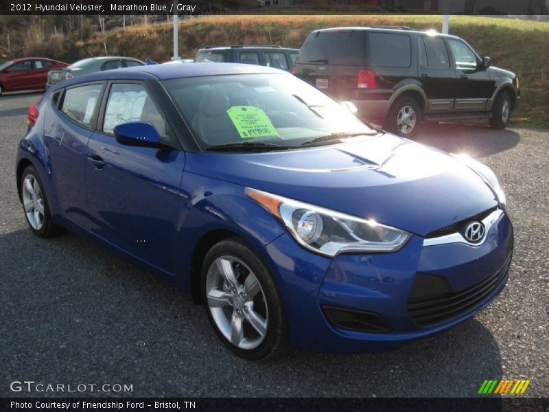 Marathon Blue / Gray 2012 Hyundai Veloster