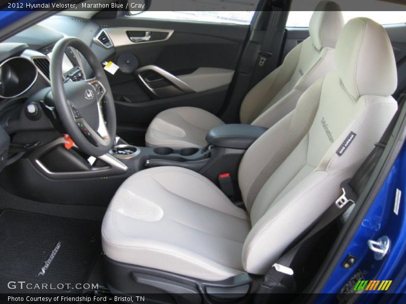 Marathon Blue / Gray 2012 Hyundai Veloster