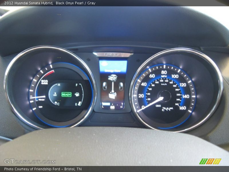 Black Onyx Pearl / Gray 2012 Hyundai Sonata Hybrid