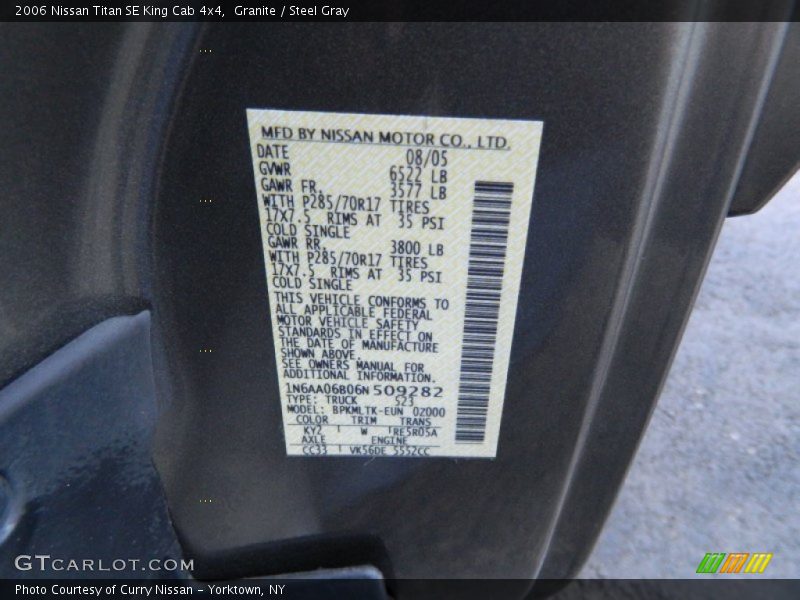 Granite / Steel Gray 2006 Nissan Titan SE King Cab 4x4