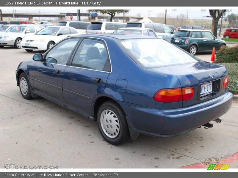 Harvard Blue Pearl / Gray 1992 Honda Civic LX Sedan