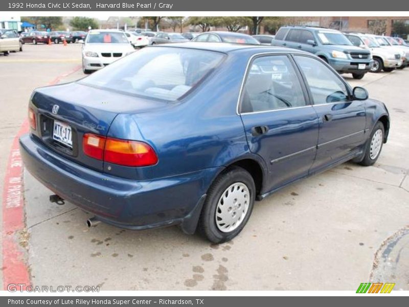Harvard Blue Pearl / Gray 1992 Honda Civic LX Sedan