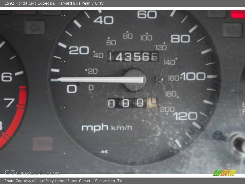 Harvard Blue Pearl / Gray 1992 Honda Civic LX Sedan