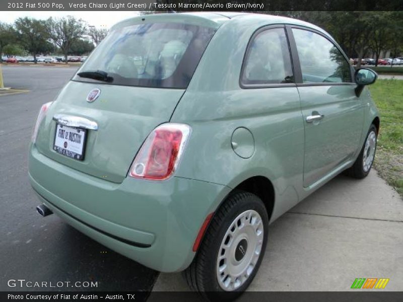 Verde Chiaro (Light Green) / Tessuto Marrone/Avorio (Brown/Ivory) 2012 Fiat 500 Pop