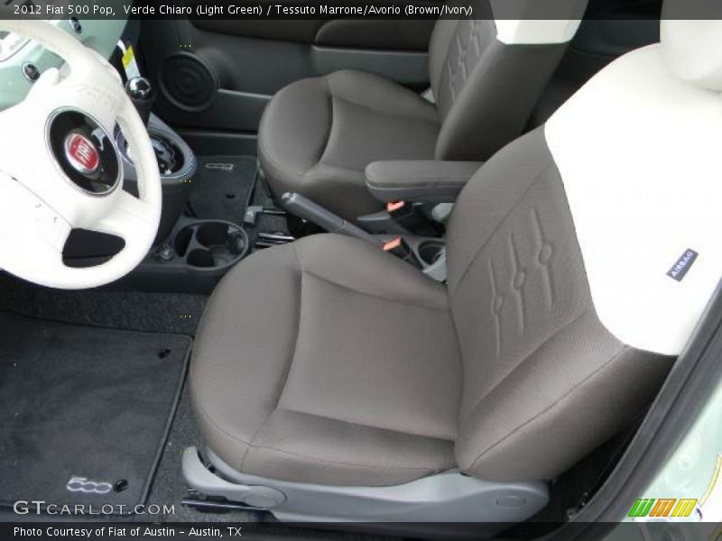 Verde Chiaro (Light Green) / Tessuto Marrone/Avorio (Brown/Ivory) 2012 Fiat 500 Pop