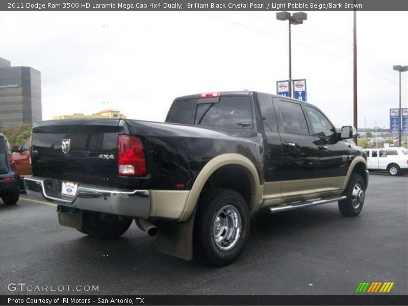 Brilliant Black Crystal Pearl / Light Pebble Beige/Bark Brown 2011 Dodge Ram 3500 HD Laramie Mega Cab 4x4 Dually