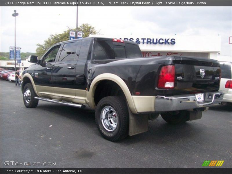 Brilliant Black Crystal Pearl / Light Pebble Beige/Bark Brown 2011 Dodge Ram 3500 HD Laramie Mega Cab 4x4 Dually